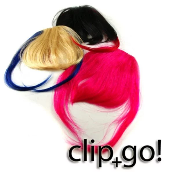 ClipIN Pony Extensions in rosa, schwarz und blond