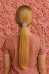 Tiefer Pferdeschwanz mit Scrunchie