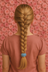 Französischer Zopf mit Scrunchie