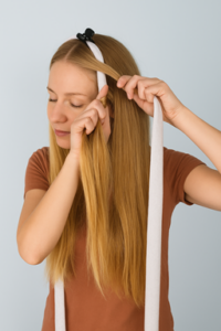 Locken mit Bademantel-Gürtel machen