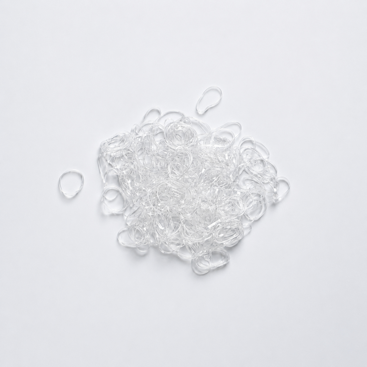 Haargummis transparent, 150 Stück