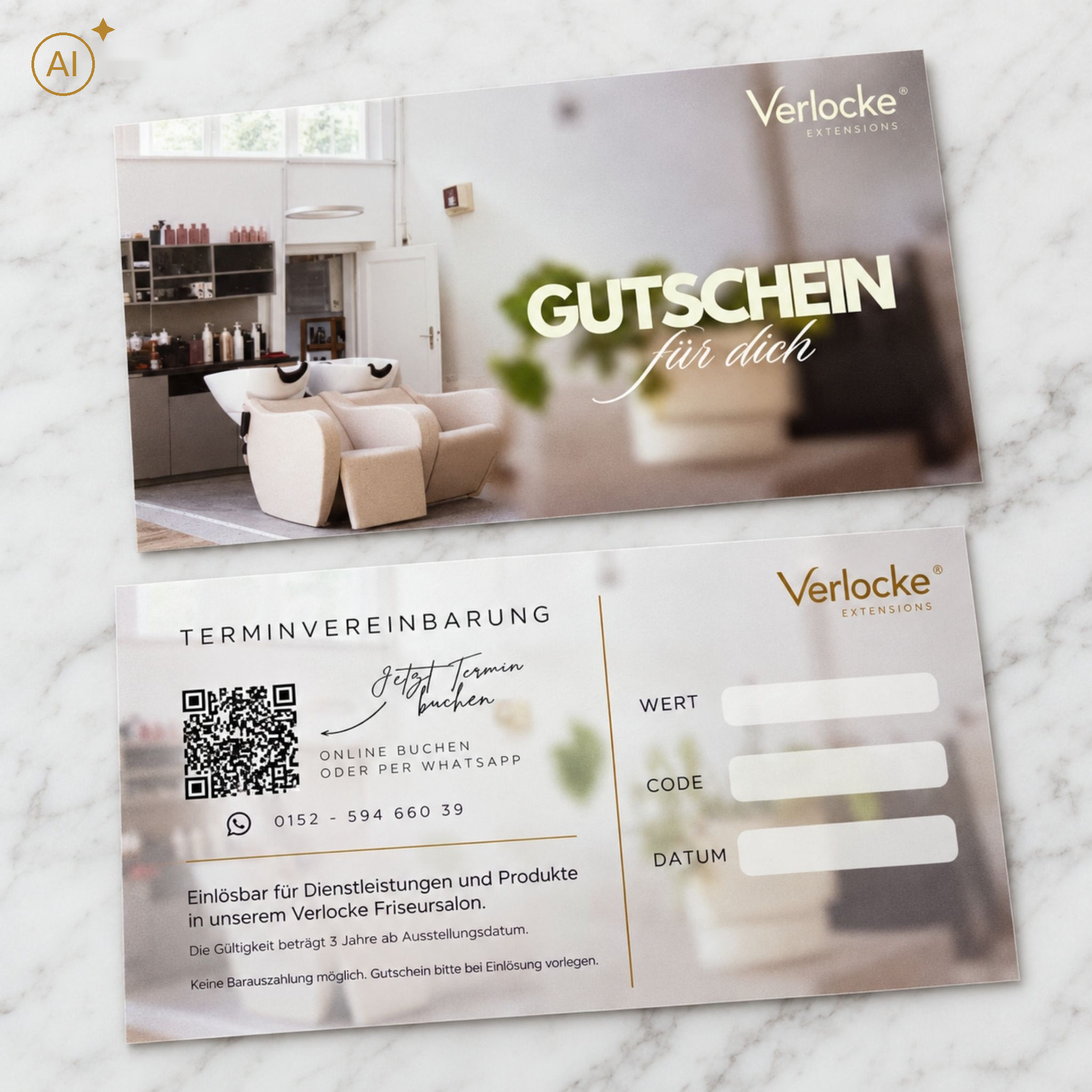 Verlocke Salon Gutschein - Mailversand